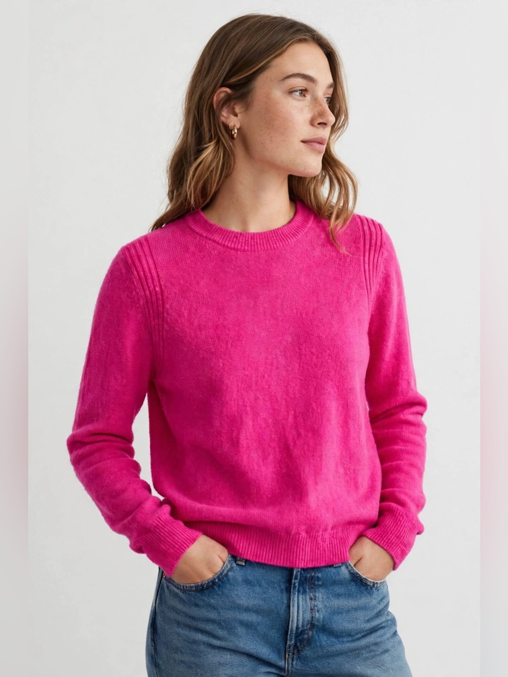 A New Day Hot Pink Crewneck Sweater - Barbiecore, Size XL